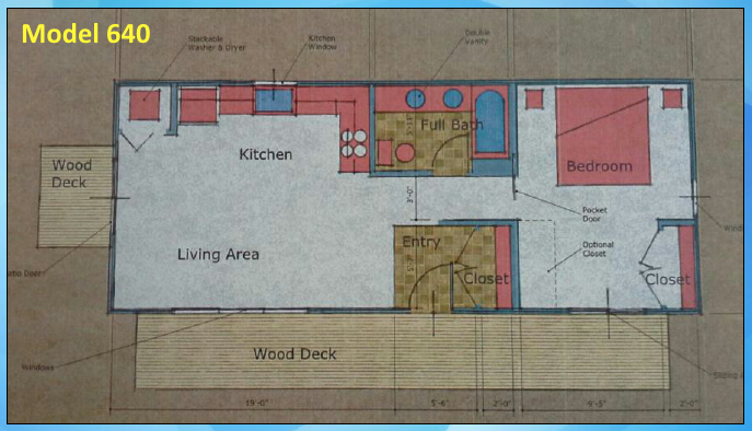 Container Home 640sf Floor Plan