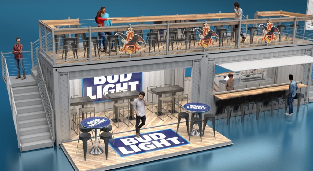 BoxPop® Custom Shipping Container Bar for Revelry Yards